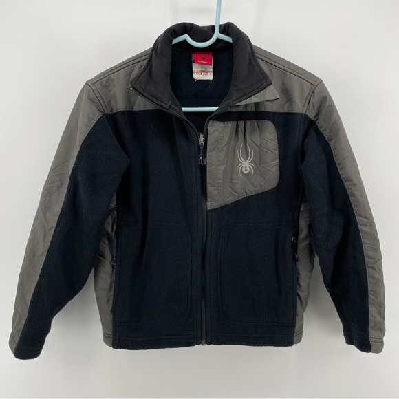 Spyder Other - Spyder Black/Gray Fleece Zipped Jacket Kids M